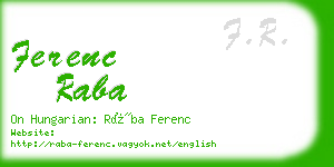 ferenc raba business card